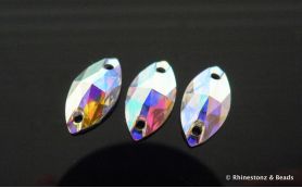 DANZA Sew-On Navette Art 3223 Crystal AB 12mm
